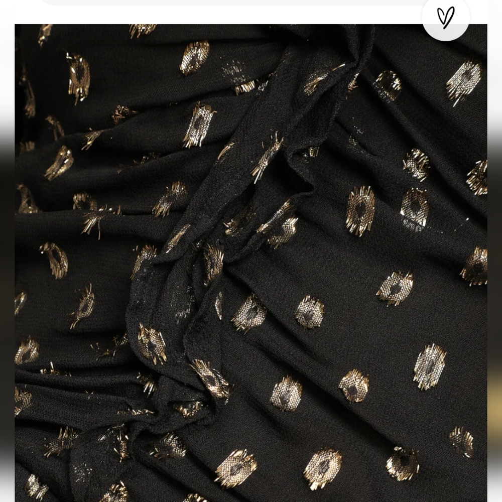Black and Gold Dotted Long Sleeve Top - Picture 5 of 5